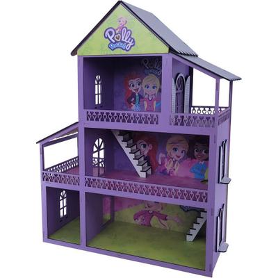 Móvel boneca Barbie de madeira MDF Sala Raque brinquedo Casinha Casa de  boneca com TV