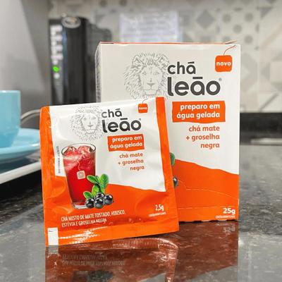 Chá leão mate + groselha negra com 10 sachês - Cha leao