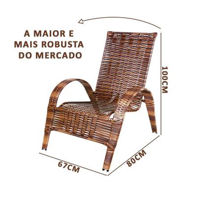 Conjunto 4 Cadeiras Para Varanda, Área Externa, Gourmet E Jardim - Marrom