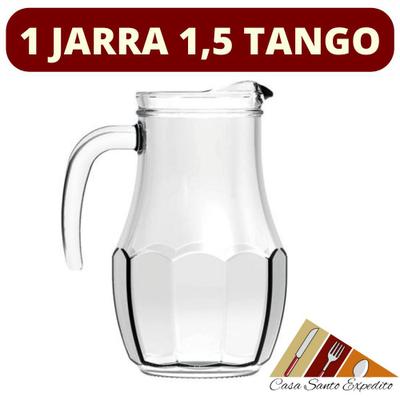 Conjunto 7 Pçs - Jogo 6 Copos as 190ML Nadir Figuereido e 1 Jarra Bar  Vidro Tango 1,5L