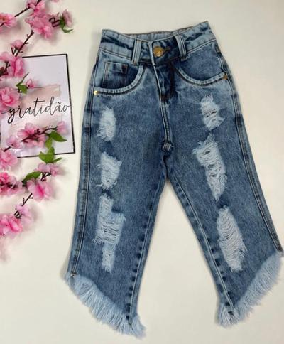 Calça Jeans Infantil Menina Mini Diva Blogueirinha Luxo Kids