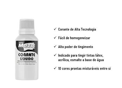 Corante Liquido Tinta Xadrez Amarelo Azul Branco Laranja Marrom Violeta  Preto Verde Bisnaga 50ml - MAZA - Corante para Tinta - Magazine Luiza