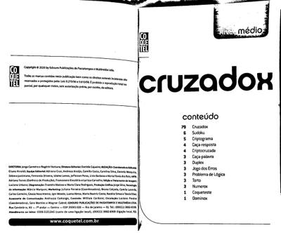 Livro Coquetel Cruzadox Exercício Para Memória Lógica Letras, Magalu  Empresas