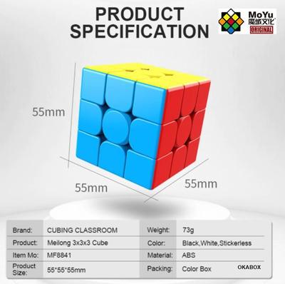 Cubo Mágico 3x3x3 Meilong M Magnético Profissional Cor Da