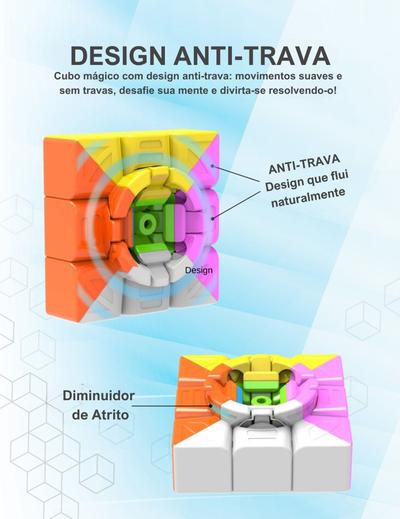 Cubo Mágico 3x3x3 Moyu Profissional Não Trava Giro Suave