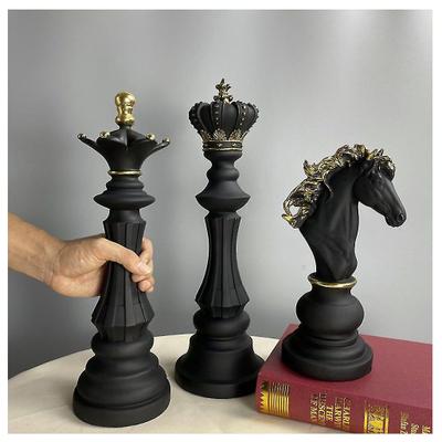 Peças De Xadrez Decoração 3d Rei, Rainha E Cavalo