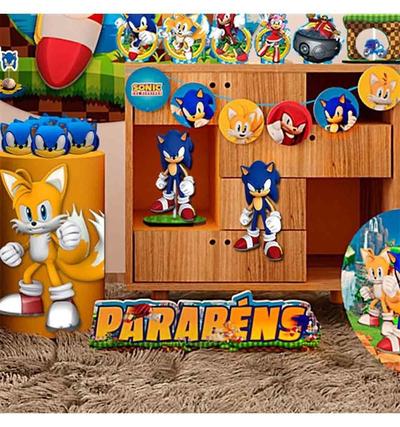 Kit Festa Fácil Sonic Aniversário Criança Infantil - Piffer - Kit Decoração  de Festa - Magazine Luiza