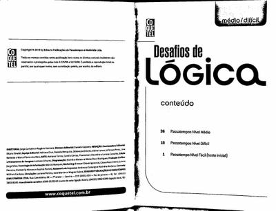 Livro Coquetel Desafios de Lógica Ed 23