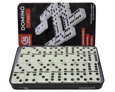 Jogo Dominó Profissional Osso Estojo 28 Peças Domino Pedra 08mm Caixa  Master Double Six NaipesPro