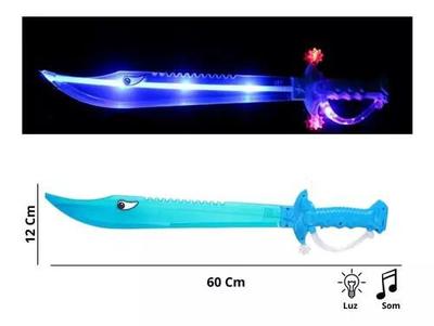 Espada tubarão com luzes e som infantil brinquedo(VERDE)