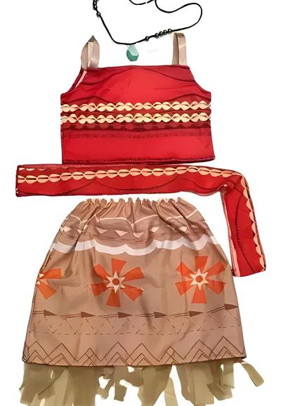 Fantasia Roupa Moana Infantil Com Colar