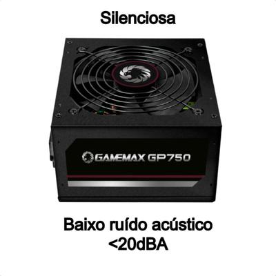 Fonte Gamemax GP750 750W 80 Plus Bronze Preto - GP750