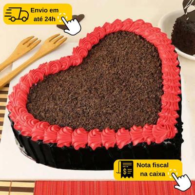 BOLO DE CHOCOLATE EM FORMA DE CORAÇÃO Online 