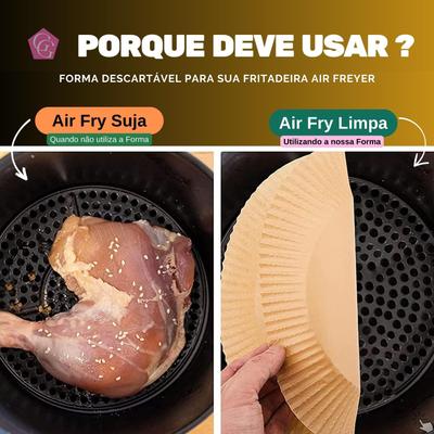 Papel Descartável Antiaderente Para Air Fryer Redondo 50un - Uny