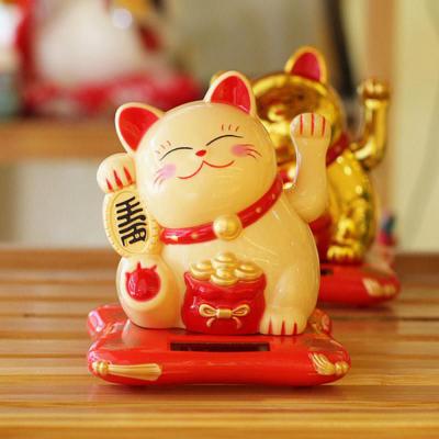 Gato da Sorte e Fortuna Maneki Neko Decorativo Energia Solar