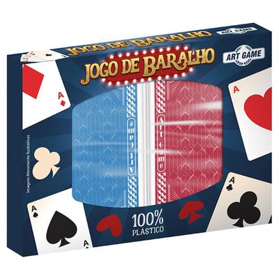 Cartas de Jogar Baralho Com 2 Baralhos Azul e Vermelho - ShopJJ