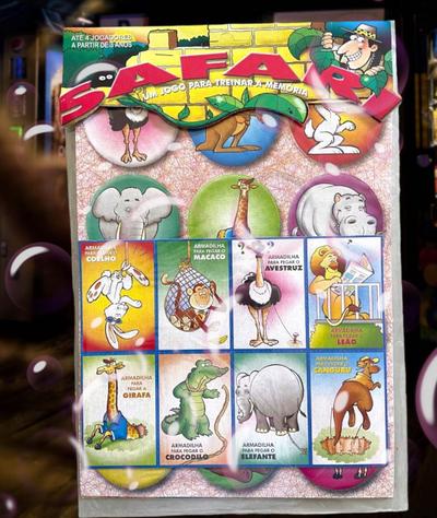 Jogo da Memoria Safari Animais 34 Pecas Tabuleiro - PMBI Artigos