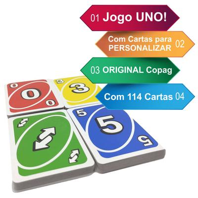 Jogo Uno Cartas - Jogo Uno - 114 unidades de cartas no formato 56 mm x 87 mm