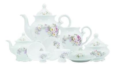 Aparelho de Chá e Café Porcelana Schmidt 53 peças - Dec. Eterna E351 -  SCHMIDT