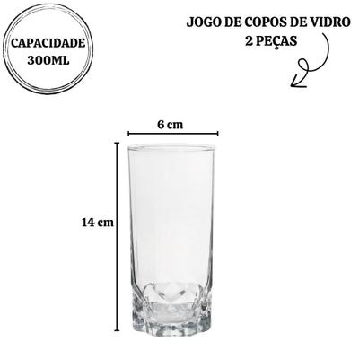 Jogo de Copos de Vidro Verde 330ml 6 Peças - Haus Empire Lace, Shopping