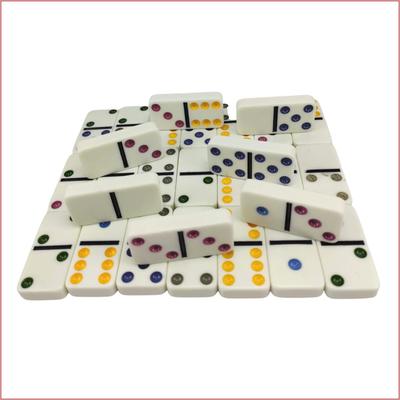 Jogo De Domino Profissional Double 6 Lata 28 Peças Coloridos