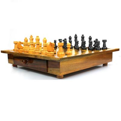 Jogo de xadrez chinês completo (tabuleiro vira estojo)