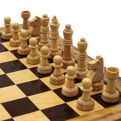 Peças de Xadrez Modelo Profissional + Tabuleiro Marchetado de Madeira