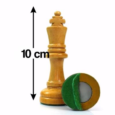 Jogo xadrez tabuleiro dobravel madeira casas5x5 e pecas rei 10cm