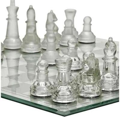 Jogo de xadrez De Vidro 25 x 25 CM