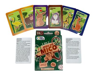 Jogo Do Mico + Jogo Da Memória 56 Cartas 2 Em 1 Pais Filhos