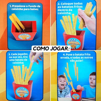 Jogo Infantil Puxe a Batatinha Frita Brinquedo Divertido Pula Batata  Colorido Dican