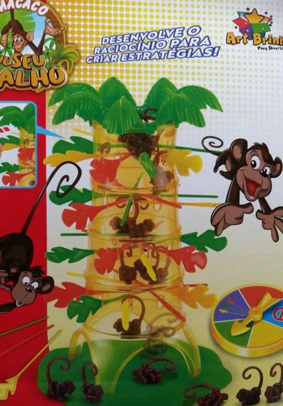 Brinquedo Pula Macacos Joguinho Infantil Com Roleta Pequeno