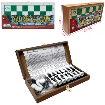 Jogo De Xadrez Tabuleiro Pequeno Dobrável Madeira 23cm