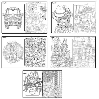 Kit 100 Desenhos Para Colorir Adulto em Folha A4 - 2 por Folha