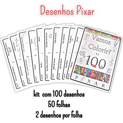 Kit 100 Desenhos Para Colorir em Folha A4 - 2 por folha, desenhos  aleatórios, pintura, desenhos para pintura