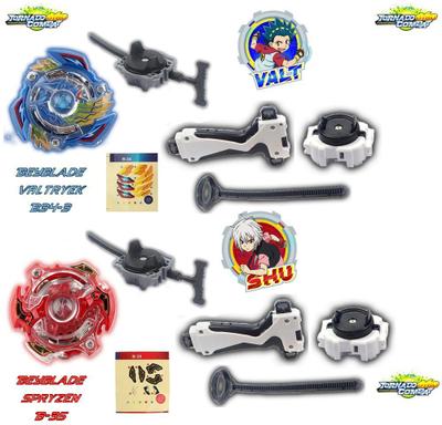 Lançador de Beyblade Corda B-119 com Rotação Dupla Azul