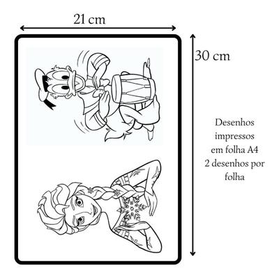 Kit 100 Desenhos Para Colorir em Folha A4 - 2 por folha, desenhos  aleatórios, pintura, desenhos para pintura