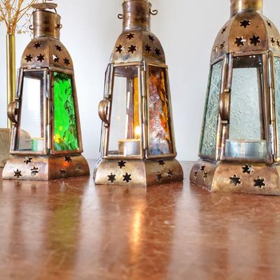 Kit 3 Porta Velas Decorativas Lanterna Marroquina Artesanal, Magalu  Empresas