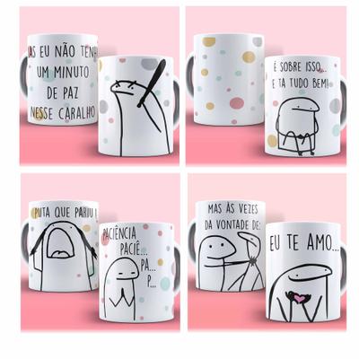 Kit 4 Canecas Meme Flork - Frases Divertidas, Magalu Empresas