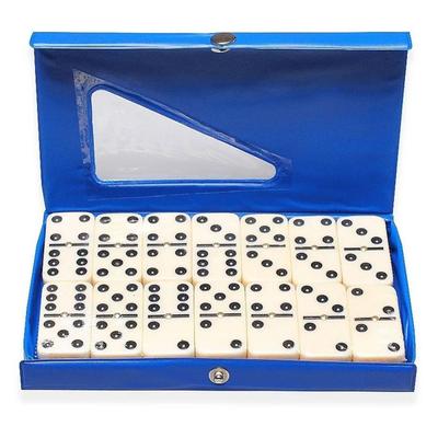 jogo domino 6,5 mm professional de osso com estojo 28 peças - Home