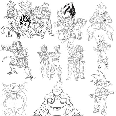 Apostila com desenhos para colorir Dragon ball Z/ pintar infantil