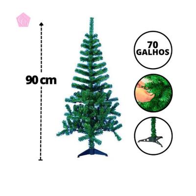 Árvore de Natal Com Enfeites 90cm