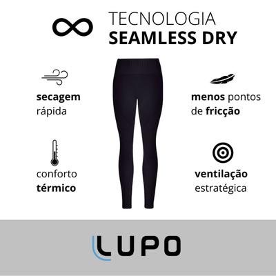 Kit 2 Calças Legging Lupo Sport Original Feminina Academia Leguin Legues  Fitness Levanta Bumbum - Preto+Azul claro