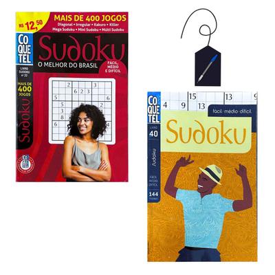 Kit 3 Revistas Coquetel Sudoku com Brinde