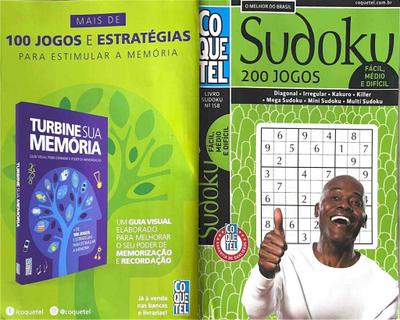 Kit 3 Revistas Coquetel Sudoku com Brinde