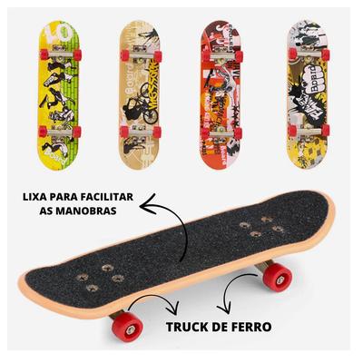 Kit 6 Skate De Dedo Brinquedo Para Crianças Truck Metal Lixa