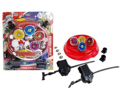 Beyblade Metal Kit 2 ou 4 Led Lançador Arena Tornado Brinquedo