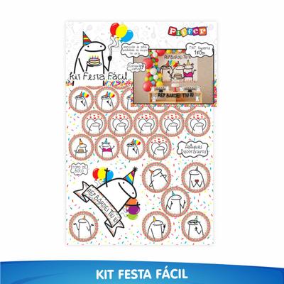 Kit Fiesta! Flork Meme - Bentô - 25 Balões + Topo De Bolo