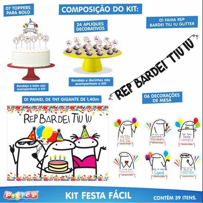 Kit Só Um Bolinho Flork Meme Festa Decoração Aniversário