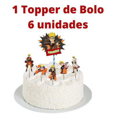 TOPO DE BOLO FESTA ANIVERSÁRIO NARUTO SHIPPUDEN - 4 UN - Casa das